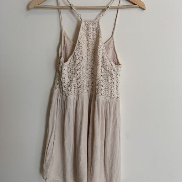 Alya Womens Size XS Dress Crochet Razor Back Mini Cream Adjustable Straps - Picture 5 of 7